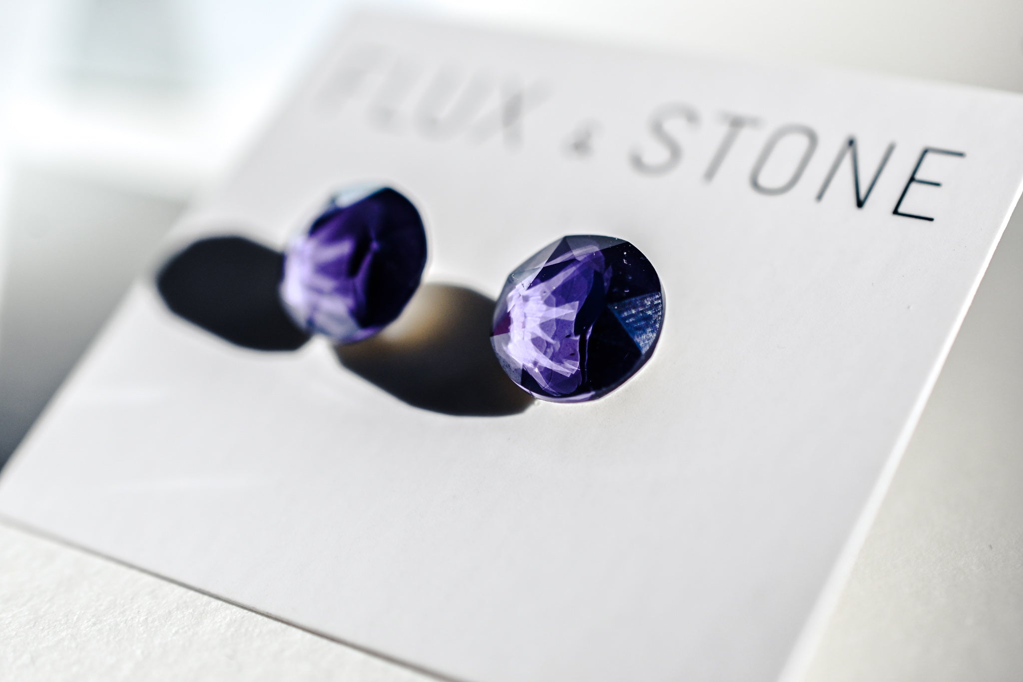 Gemstone Studs - Swarovski Crystal Purple Muted